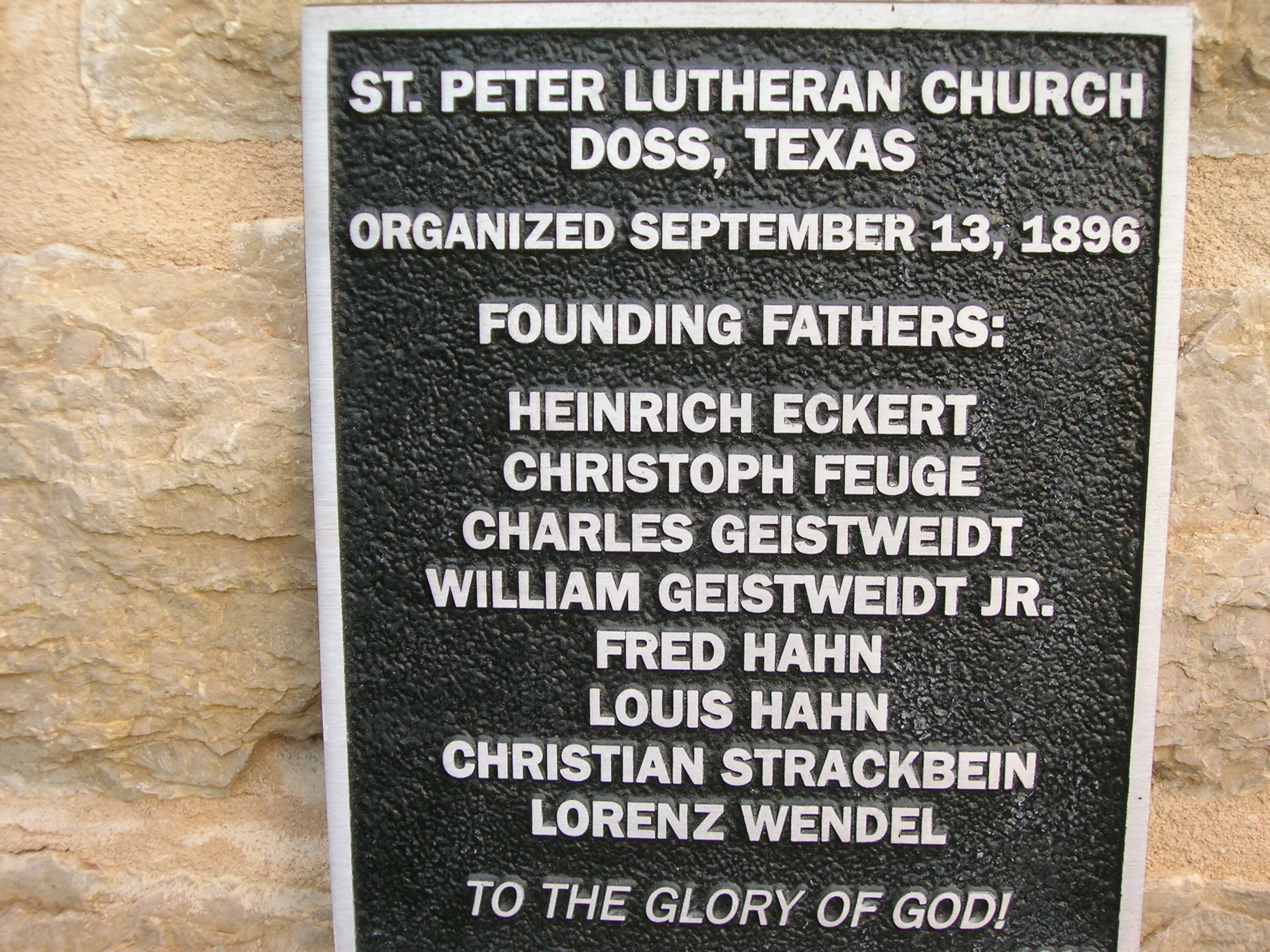 St. Peter Lutheran Church Founding Fathers